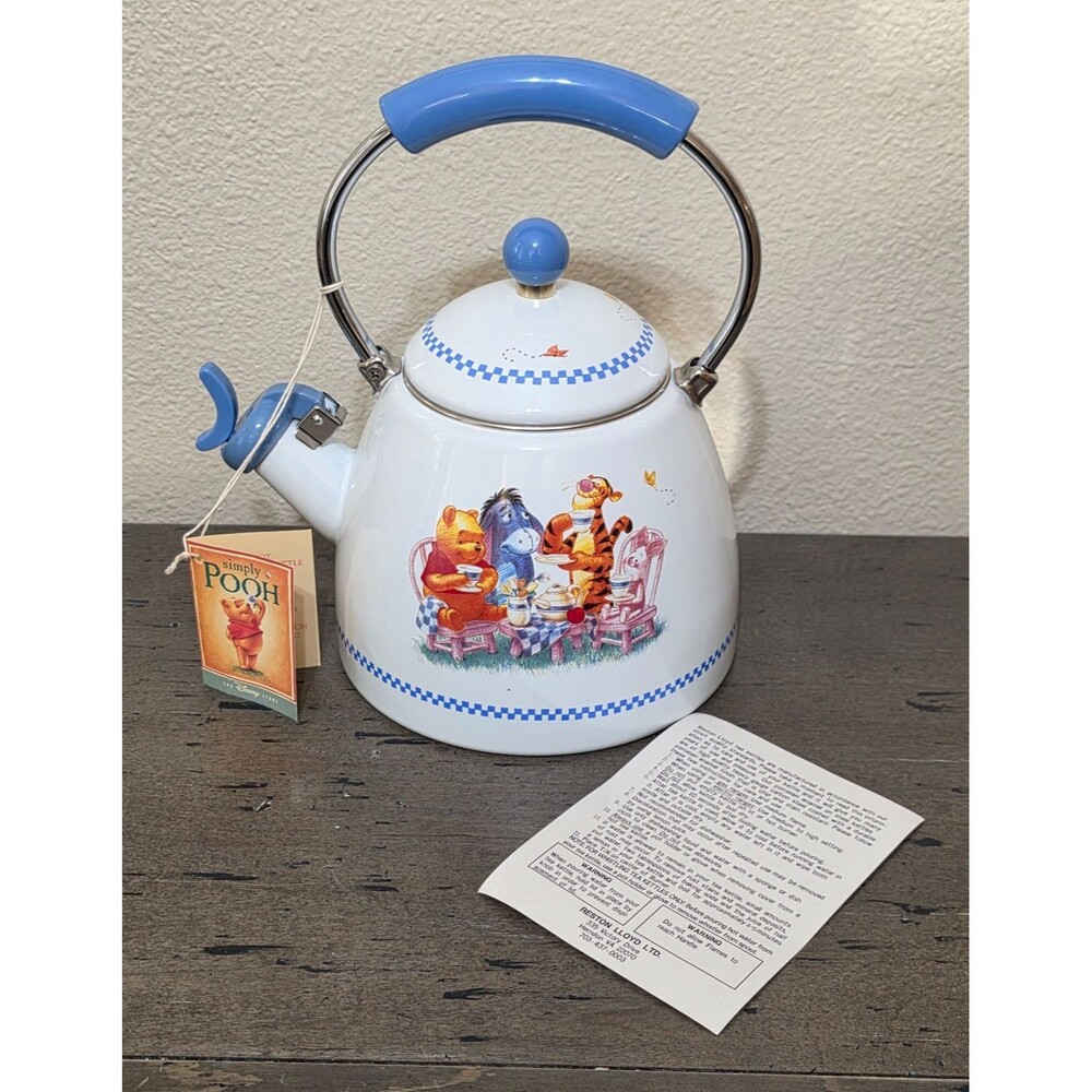 Vintage Disney Simply Pooh A Little Something Whistling Tea Kettle NWT Orig Tags